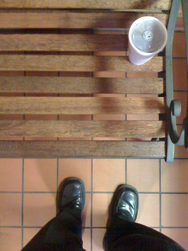 cameraphone camera eye feet sc apple bench shoe shoes waiting phone looking view floor legs tea sweet go perspective ground down surface 3g phones sonnys iview iphone carryout powdersville fromaphoneseyeview
