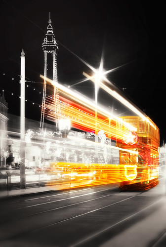 uk travel england colour tower geotagged lights seaside illuminations trails tram rail lancashire blackpool selective however~itsstillmylife robertsoysterrooms geo:lon=3056085 geo:lat=53819084