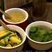 avocado, tomatillo salsa, and cilantro for our chicken fajita dinner