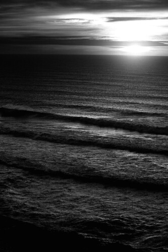 sunset bw sun beach water clouds canon mono surf waves 50d