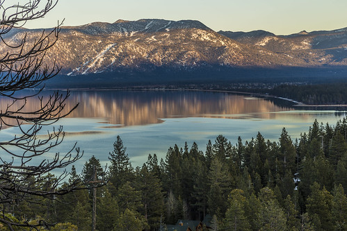 california sunset lake reflection tahoe
