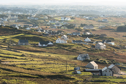 ireland houses landscape view sunlight scattererd