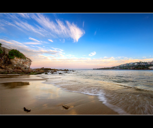 ocean blue sunset tree beach water bay coast sand rocks sydney wave australia calm nsw rays hdr coogee beachwalk lateafternoon sigma1020 3exp canon400d
