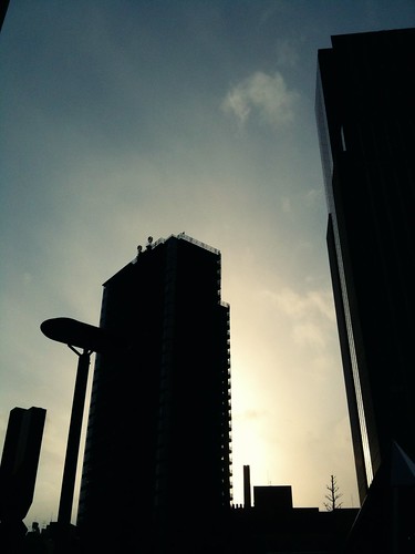 sunset building silhouette japan sendai westin iphone