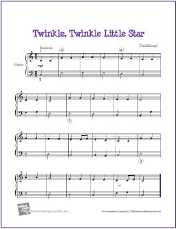Twinkle, Twinkle Little Star | Free Sheet Music for Easy Piano - a ...