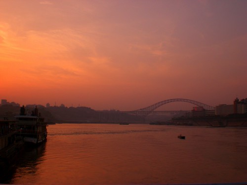 china bridge sunset house river opera harbour yangtze chongqing