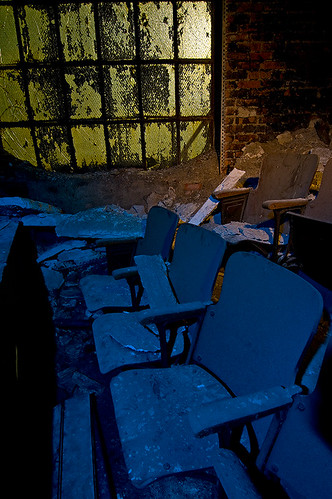 abandoned church night ruins theater balcony first indiana gary methodist