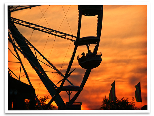 sunset silhouette fairgrounds ride kentucky fair ferriswheel woodfordcounty