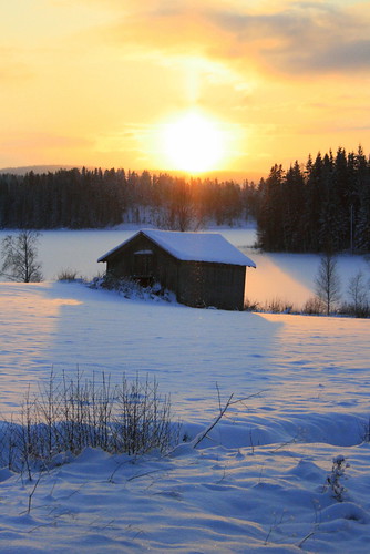 winter sunset sun nature vinter sweden sverige snö norrland örnsköldsvik stensland österbillsjö