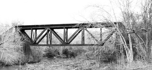 union pacific railroad bridge truss hempstead texas train wallercounty black white bw blackwhite blackandwhite pontist united states north america