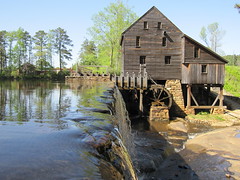 Yates Mill from across the waterfall