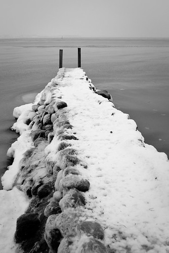 winter bw snow ice denmark flensborgfjord egernsund
