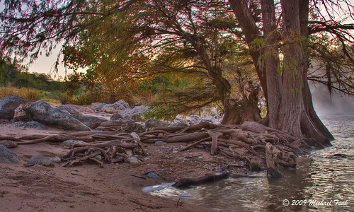tree sunrise river sand texas roots 2009 hdr pedernales photomatix