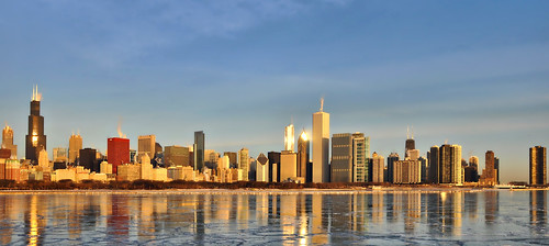 winter panorama chicago sunrise buildings illinois nikon midwest downtown skyscrapers cityscapes panoramic lakemichigan pinoy frozenlake urbanscapes d90 malufet setholiver1