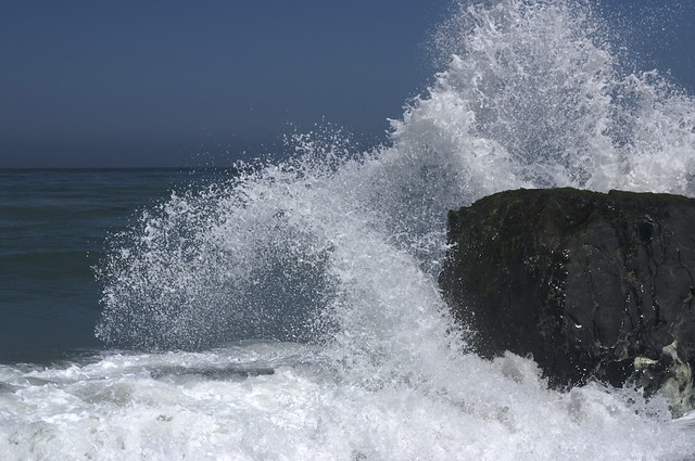 Wave Crash on Rocks