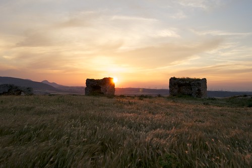 sunset cloud castle grass stone teba