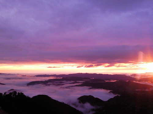 sunset mountains shimla foggy scenic
