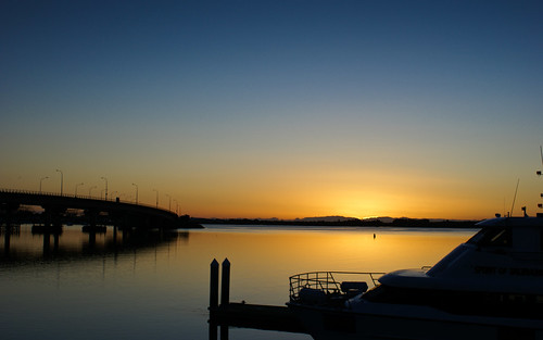 sea newzealand port sunrise dawn tauranga