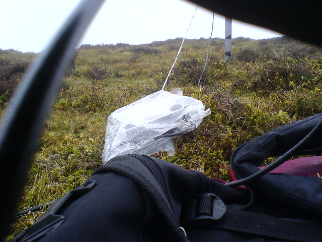 SG-211 autotuner in plastic bag, mast behind