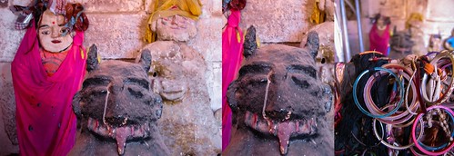 india rajasthan pokaran fortpokaran papiermâché shrine folkshrine statue statues thardesert thar dust stables