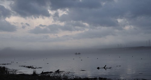 lake storm water fog clouds boat fishing texas tx rowlett d5000