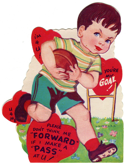 vintage valentine football pass