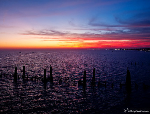 sunset mississippi pier biloxi beaurivage