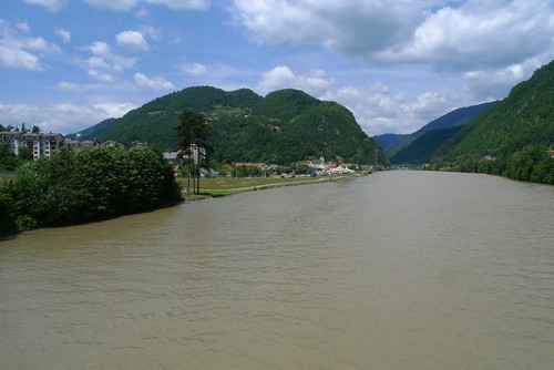 sky water river landscape slovenia slovenija sava radece radeče