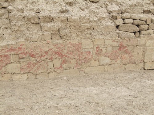 peru inca ruins paint lima plaster archeology pachacamac huariempire
