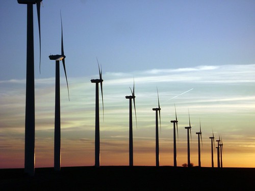 sunset sky oklahoma wind farm windfarms