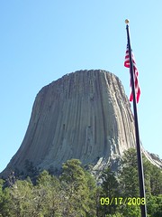 Devil Tower and US Flag