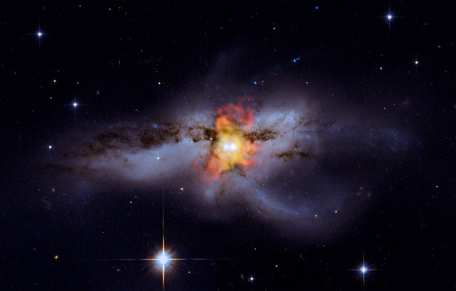 Black Holes Go Mano A Mano: A galaxy about 330 million light years from Earth.