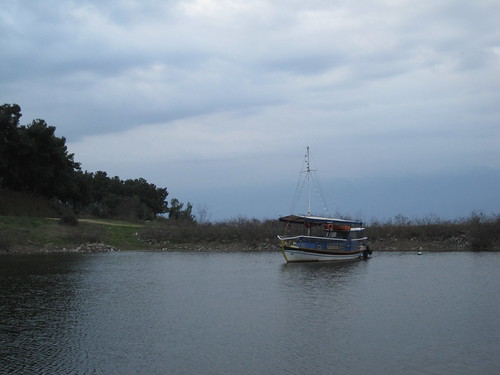 sunset lake canon boat greece serres kerkini