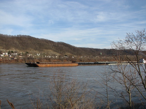 winter ohio river spring day cloudy bridges clear wv coal bellaire ohioriver barges towboats belmontcounty maryellenjones