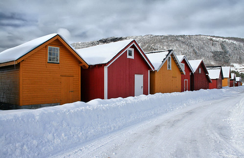 winter snow boathouses sjøholt larigan phamilton nauster