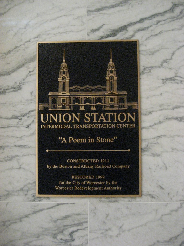 Union Station Worcester MA Restoration Plaque