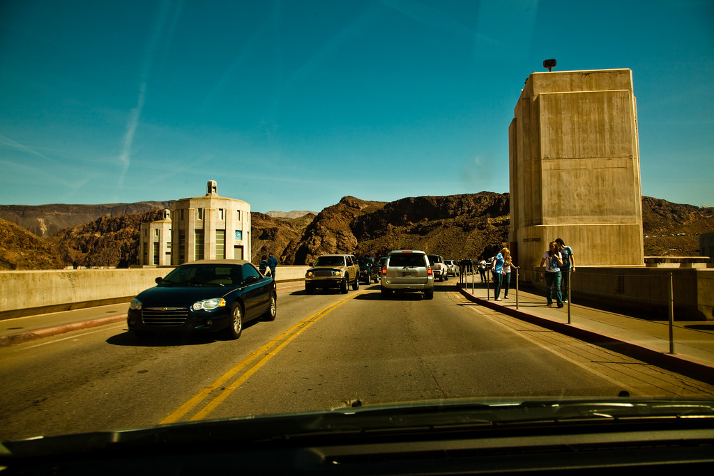 Driving over the Hoover Dam