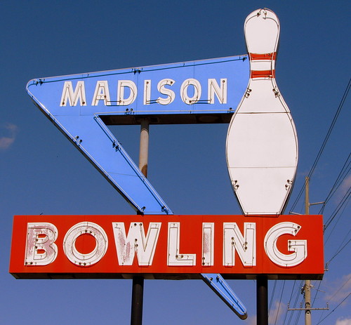 Madison Bowling neon sign
