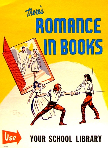 RETRO POSTER - There's Romance in Books
