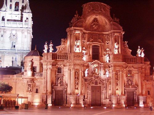architecture night facade spain arquitectura view cathedral catedral spanish baroque fachada barroca mucia