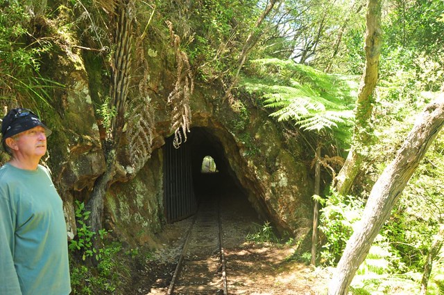 Waitawheta River gold mine tunnel walkway