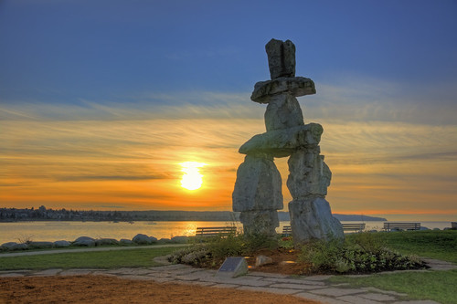 monument vancouver inukshuk hdr olympicgames vancouverolympics vancouversunset vanoccouverolympicgames