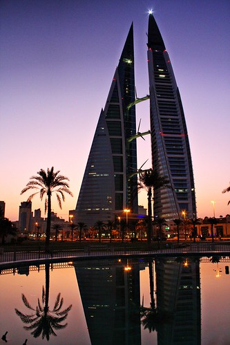 reflection sunrise bahrain towers twin wtc fotocompetition fotocompetitionbronze fotocompetitionsilver
