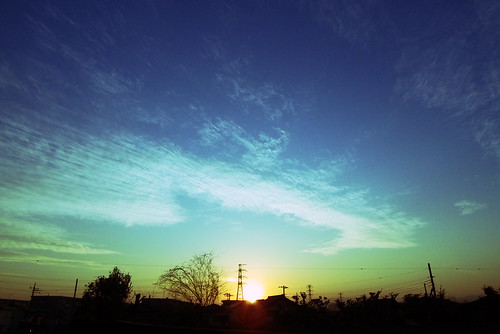 blue sunset sky orange cloud silhouette japan saitama gradation 雲 夕日 空 青 settingsun 夕焼け オレンジ 埼玉 シルエット グラデーション tsurugashima lx3 鶴ヶ島