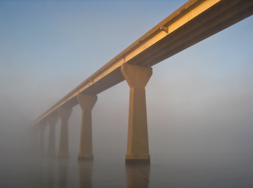 bridge fog sunrise geotagged patuxentriver solomonsisland