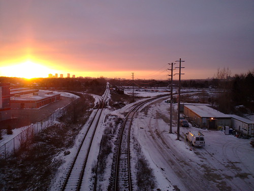 sun snow ontario canada train sunrise dawn nokia tracks thornhill n86 shutterbox johnstreetbridge