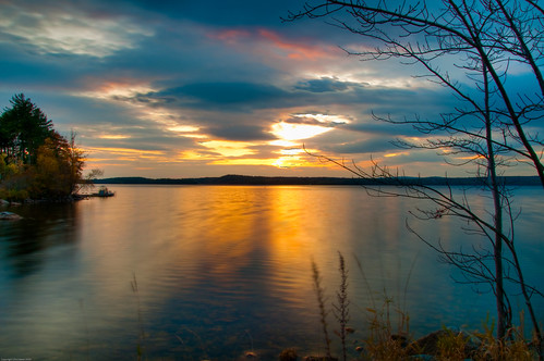 sunset lake water twilight nikon maine scenic auburn hdr d90 lakeauburn 18105mm
