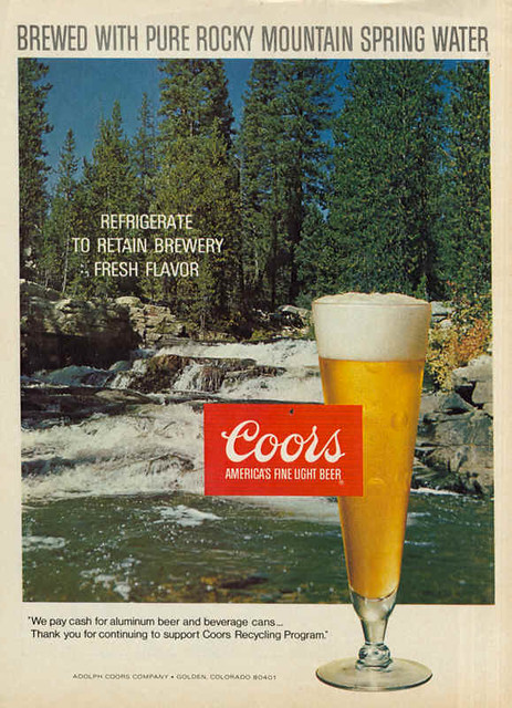Old Beer Coaster ~ COORS Brewery ~ Brewed with Pure Rocky Mountain Spring Water 