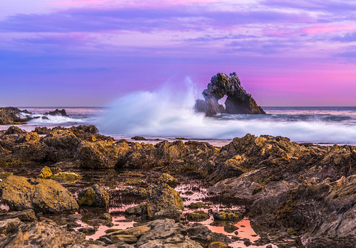 ocean california sunset beach landscape nikon rocks 85mm wave newportbeach newport splash coronadelmar d800 meeyak