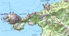 Carte du Capu Rossu avec l'itinéraire de la boucle de la tour de Turghju